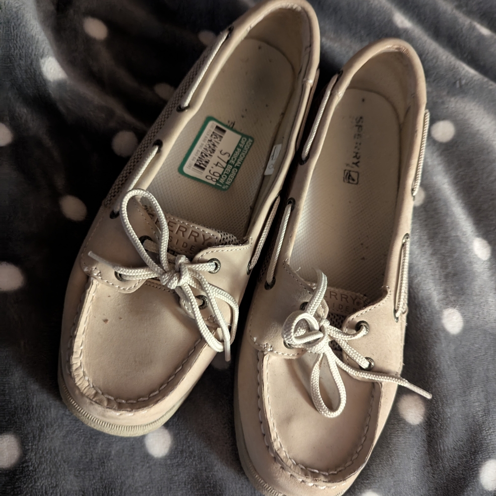 Sperry Off-White Boat Shoes